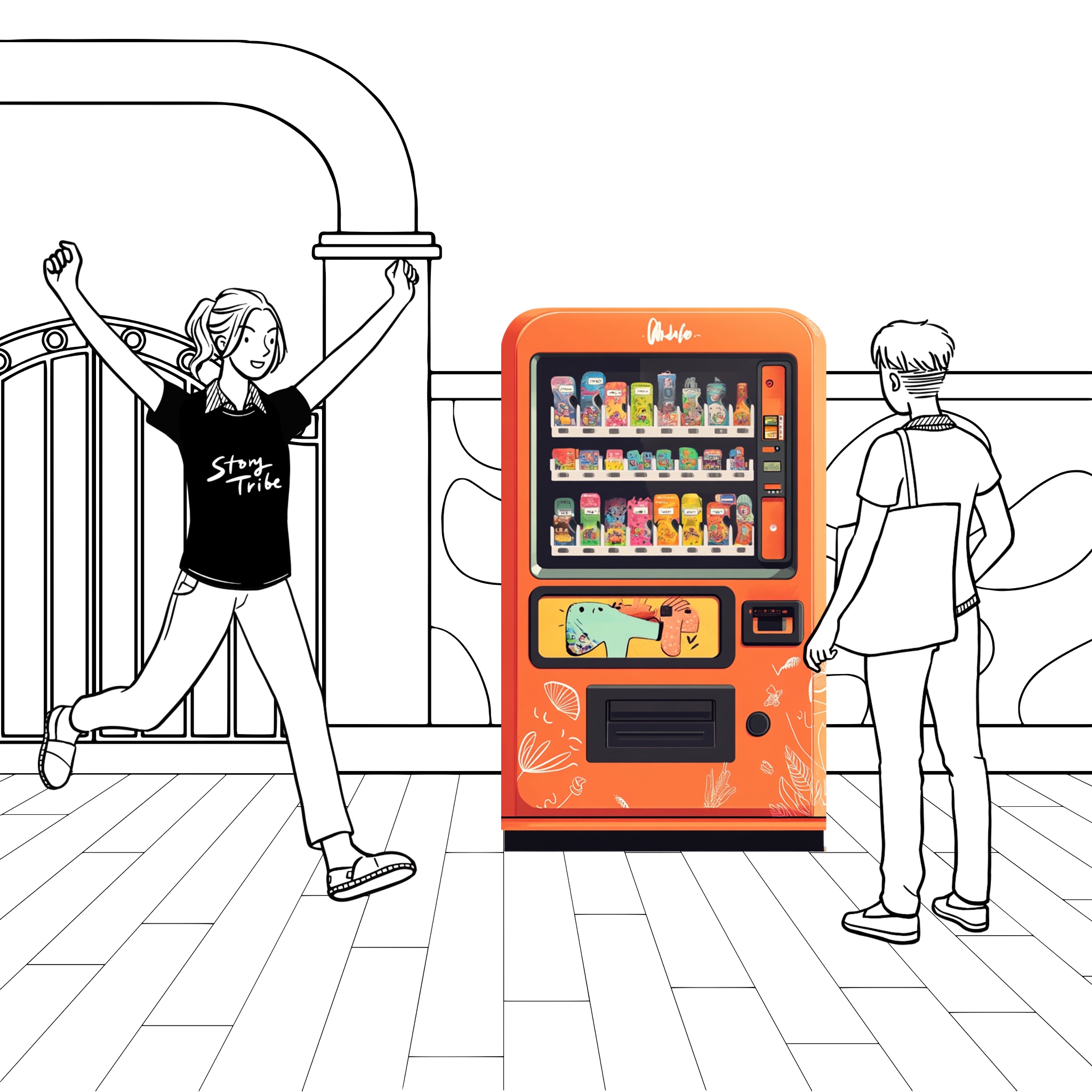 相遇与唤醒简笔画